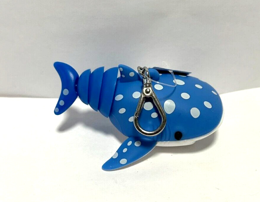 NEW Bath & and Body Works Blue SHARK Whale Pocket Hand Gel Holder Keychain NWT