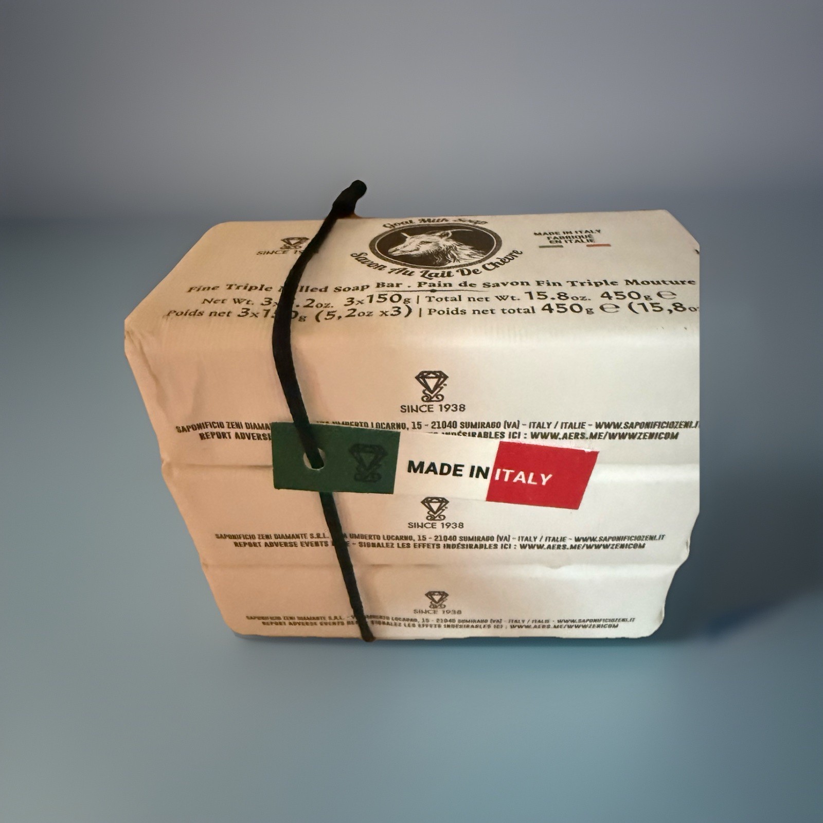 Italian Goat Milk Bar Soap Triple Milled 4x2x1 Pack of 3 3X5.2 oz
