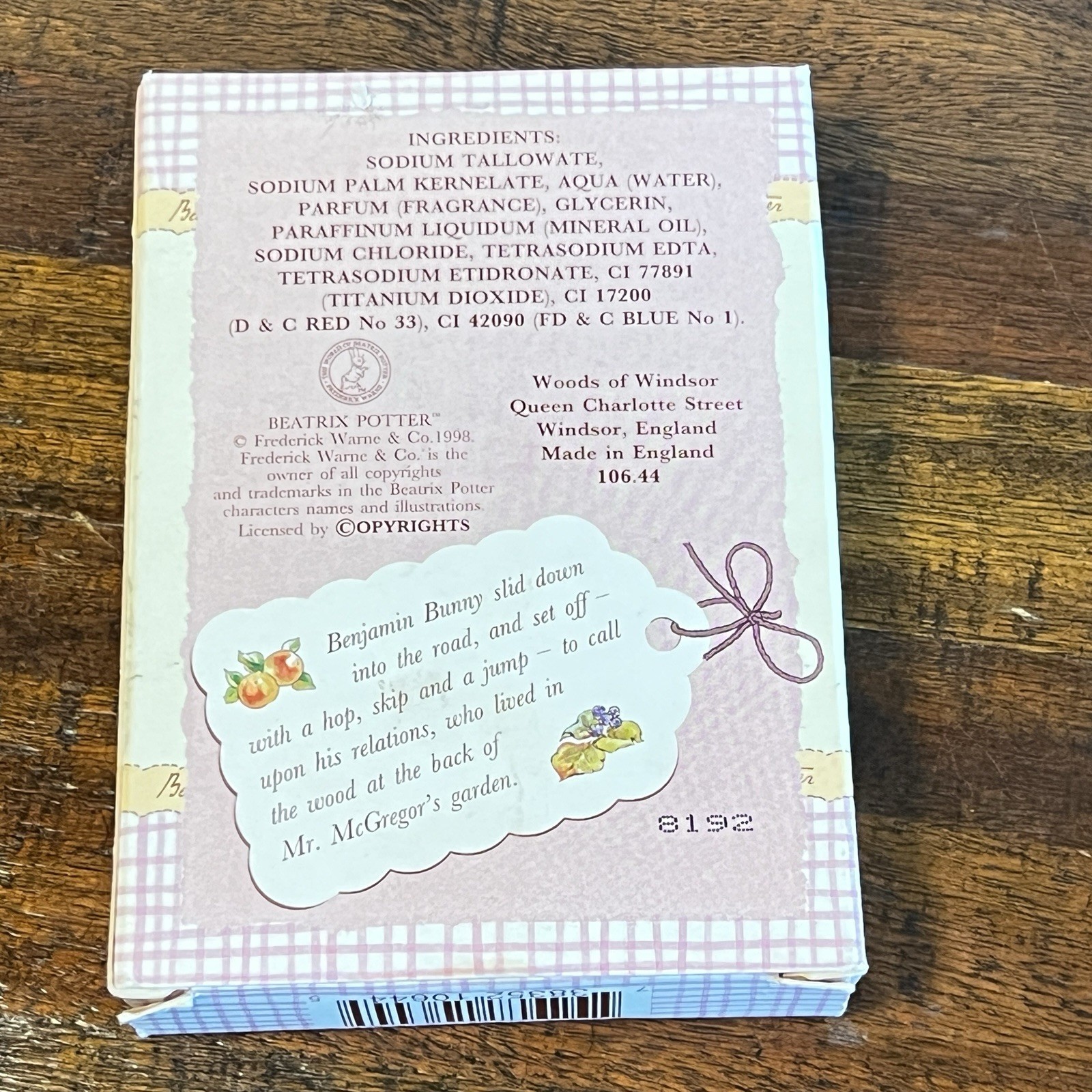 Woods of Windsor Beatrix Potter Novelty Soaps Squirrel Nutkin, Benjamin Bunny
