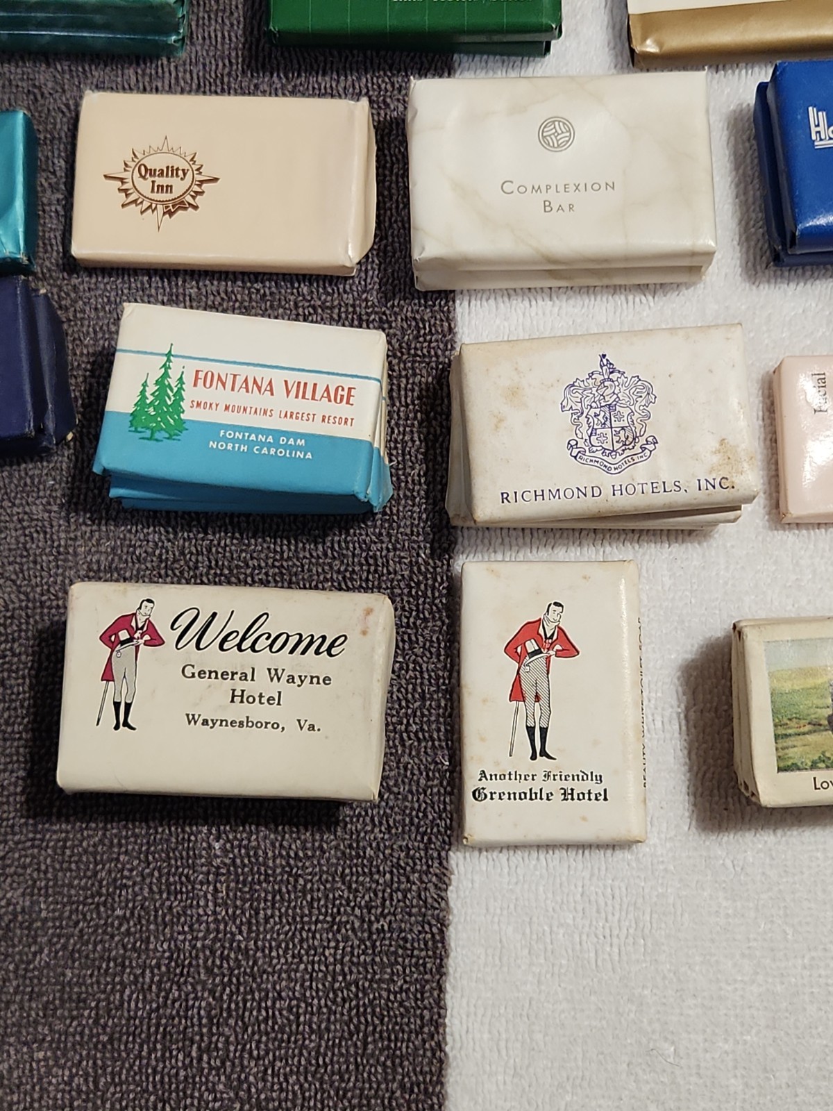 Lot of 62 Luxury Hotel Resort Travel Size Fine Mini Bar Soaps Sealed Vintage