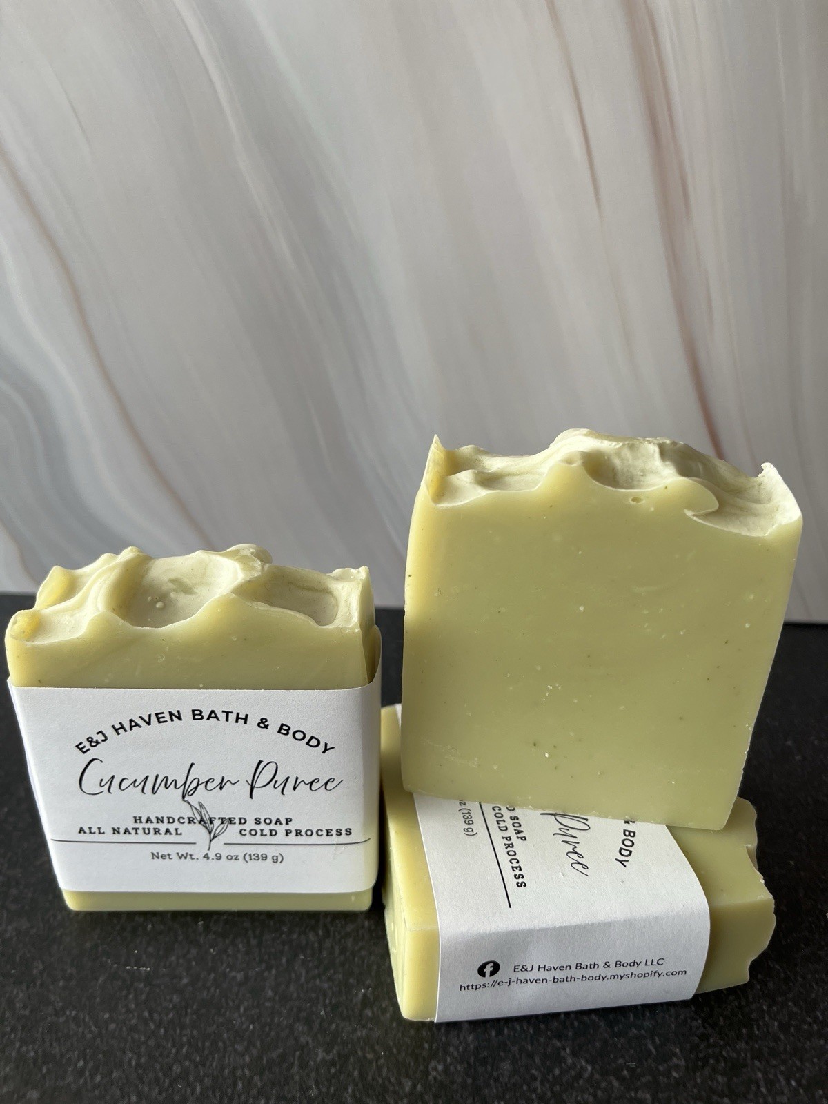 E&J Haven Bath & Body Handcrafted Cucumber Puree Soap Cold Process 4.9 oz