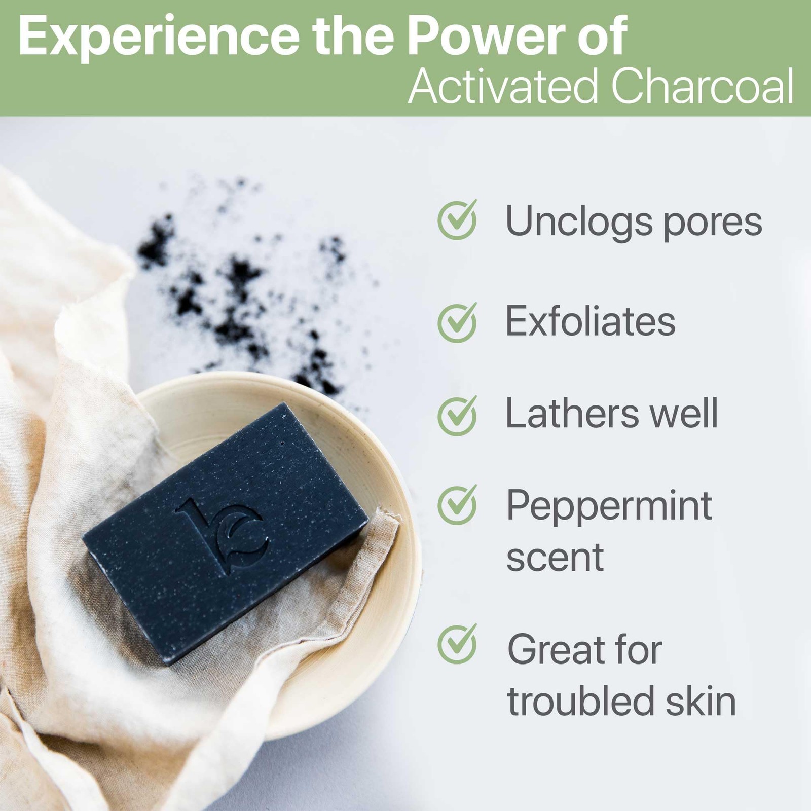 Peppermint Tea Tree Bar Soap – USA Made with Natural & Organic Ingredients, W…