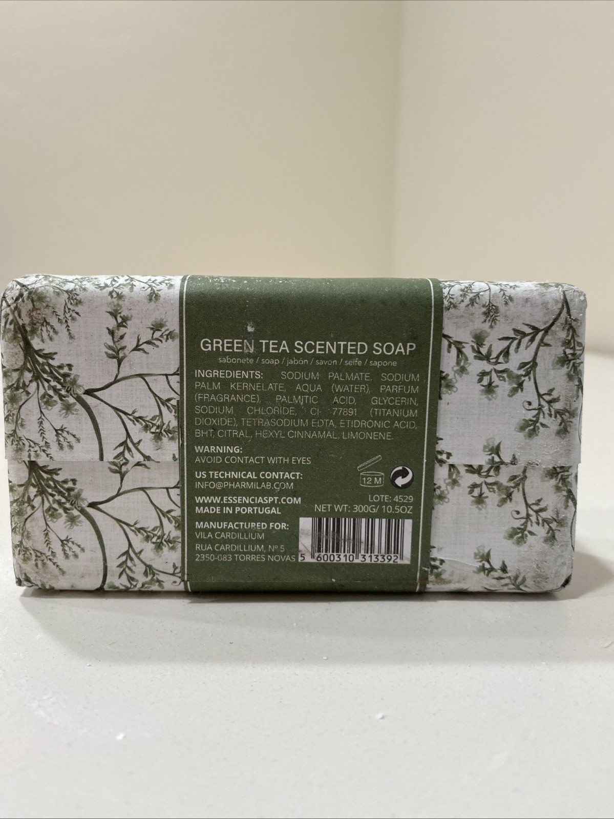 Vila Cardillium Green Tea Scented Soap Made in Portugal 300g