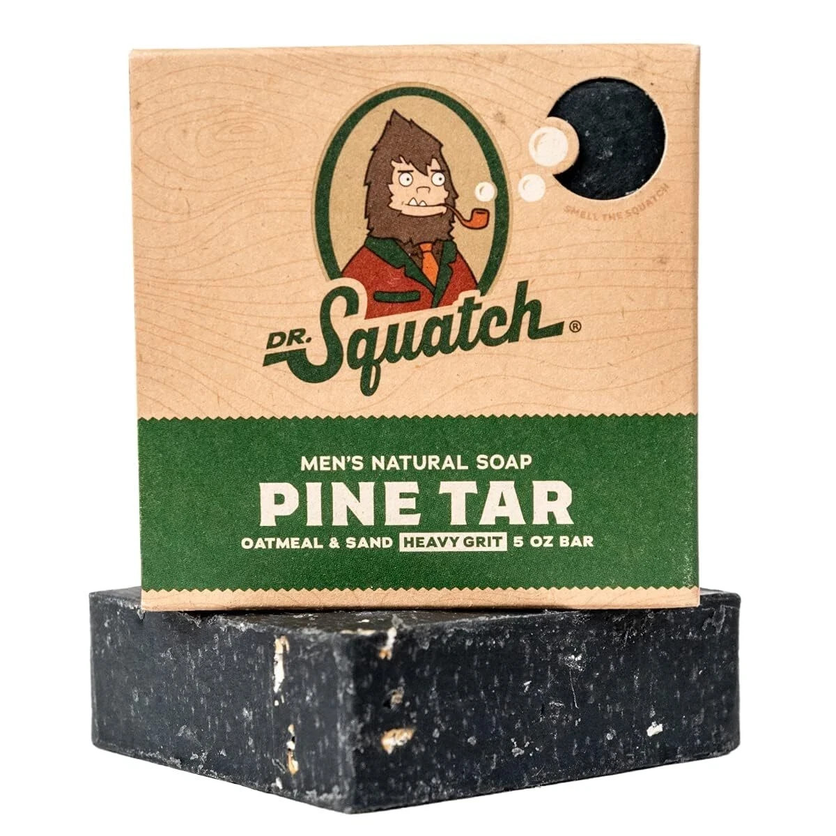 Dr. Squatch Men’s Natural Bar Soap Pine Tar Heavy Grit 5oz
