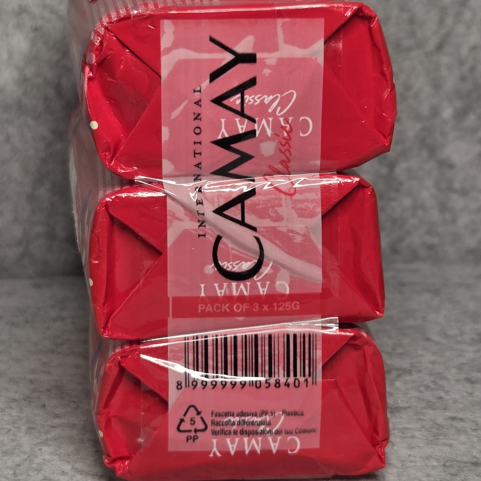 Camay International Classic Bar Soap 3 Bars Per Pack 125g Each Rose Essence