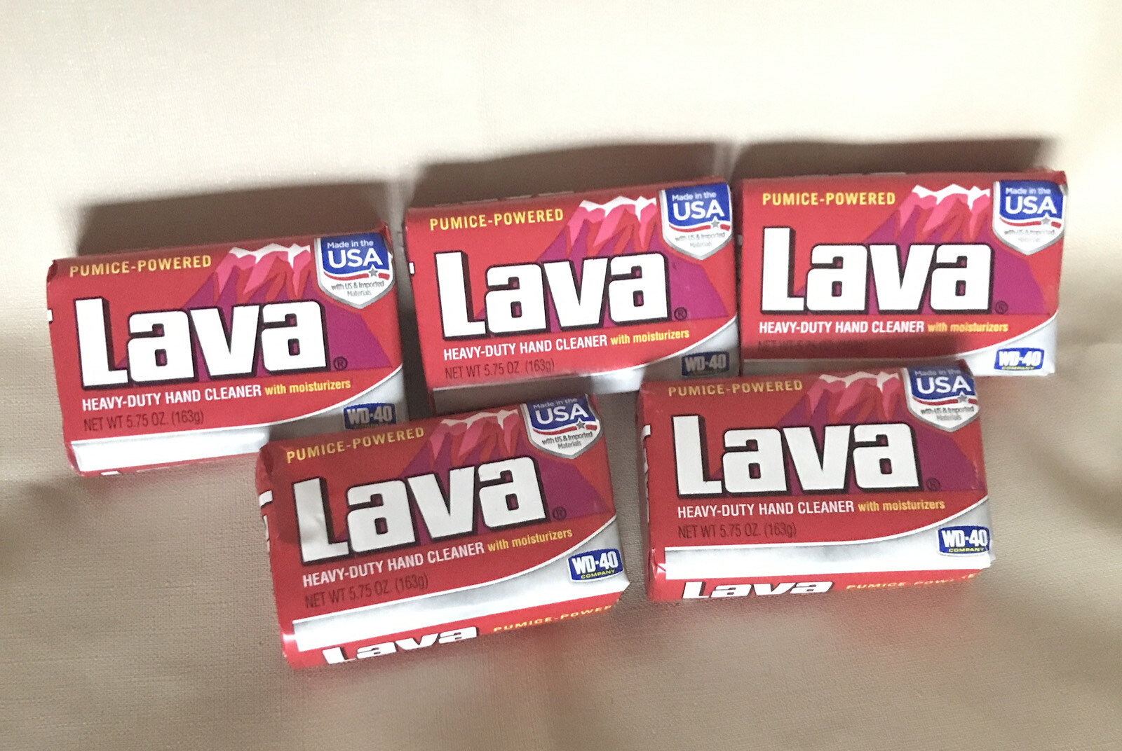 Lot of 5 Lava Soap Heavy-Duty Hand Cleaner pumice powered 5.75 oz NEW