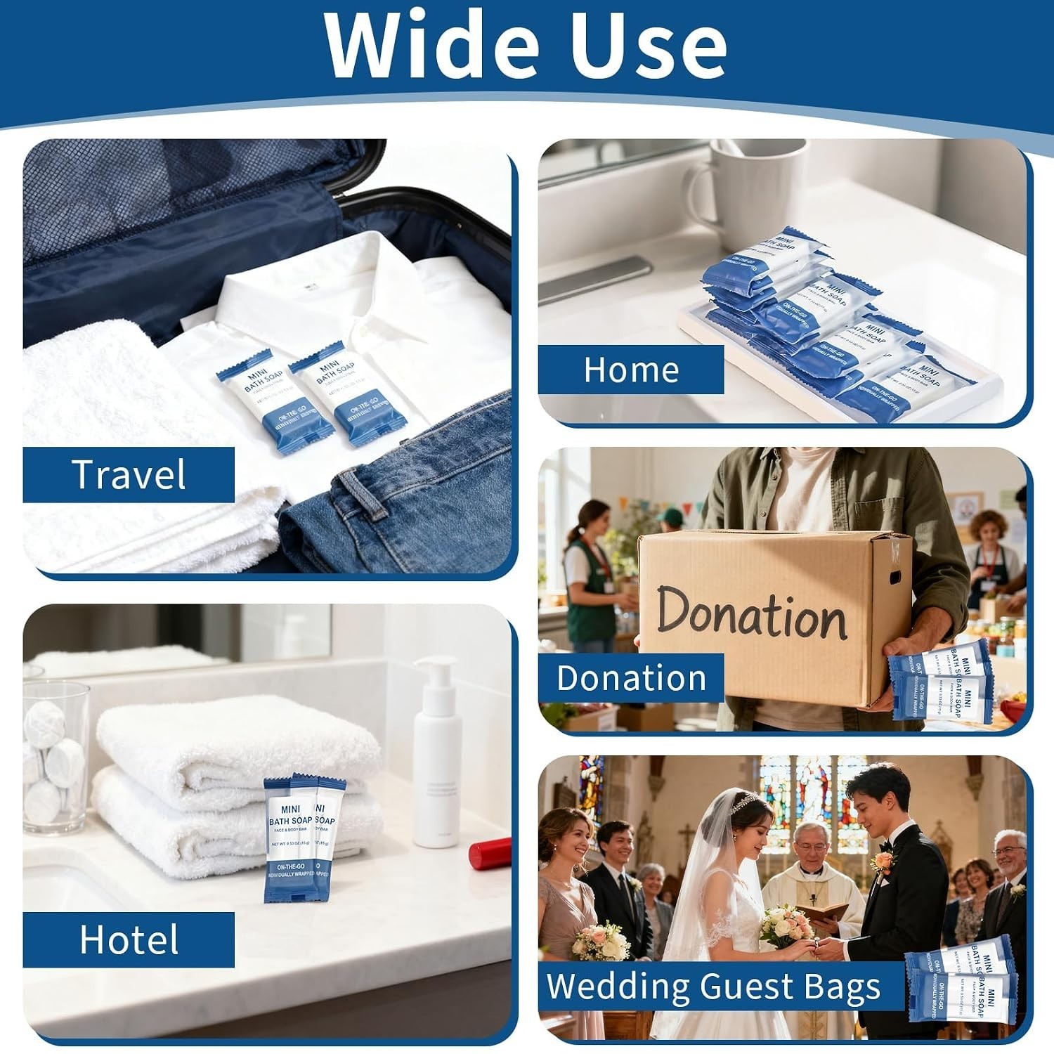 Travel Size Unscented Bar Soap – Individually Wrapped 10-Pack for Hygiene & Care