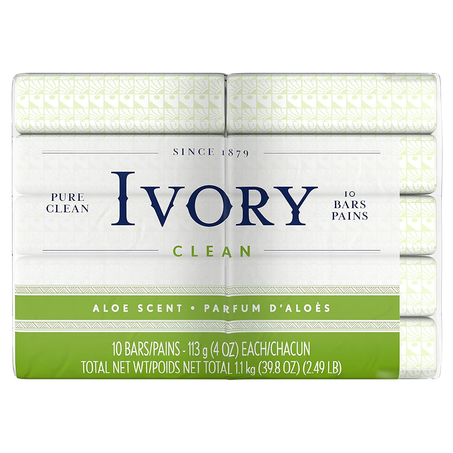 Bar Soap, Bath Size, Aloe, 10 Count (Pack of 2)