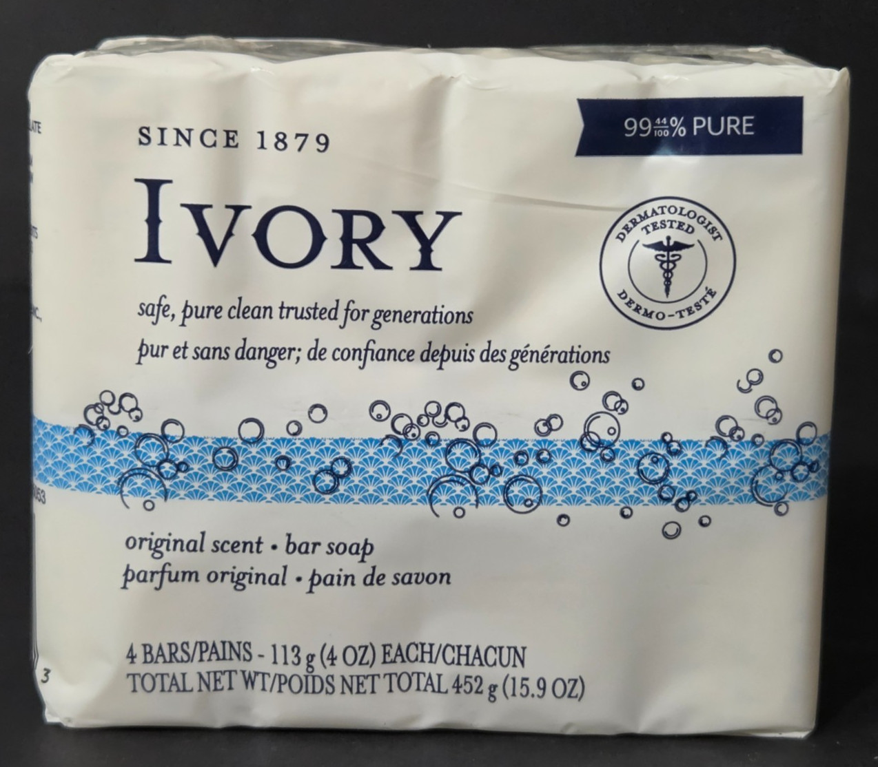 Ivory Bar Soap Original Scent VTG NEW SEALED 4 Bars – 4 OZ Each 99.44% Pure Proc