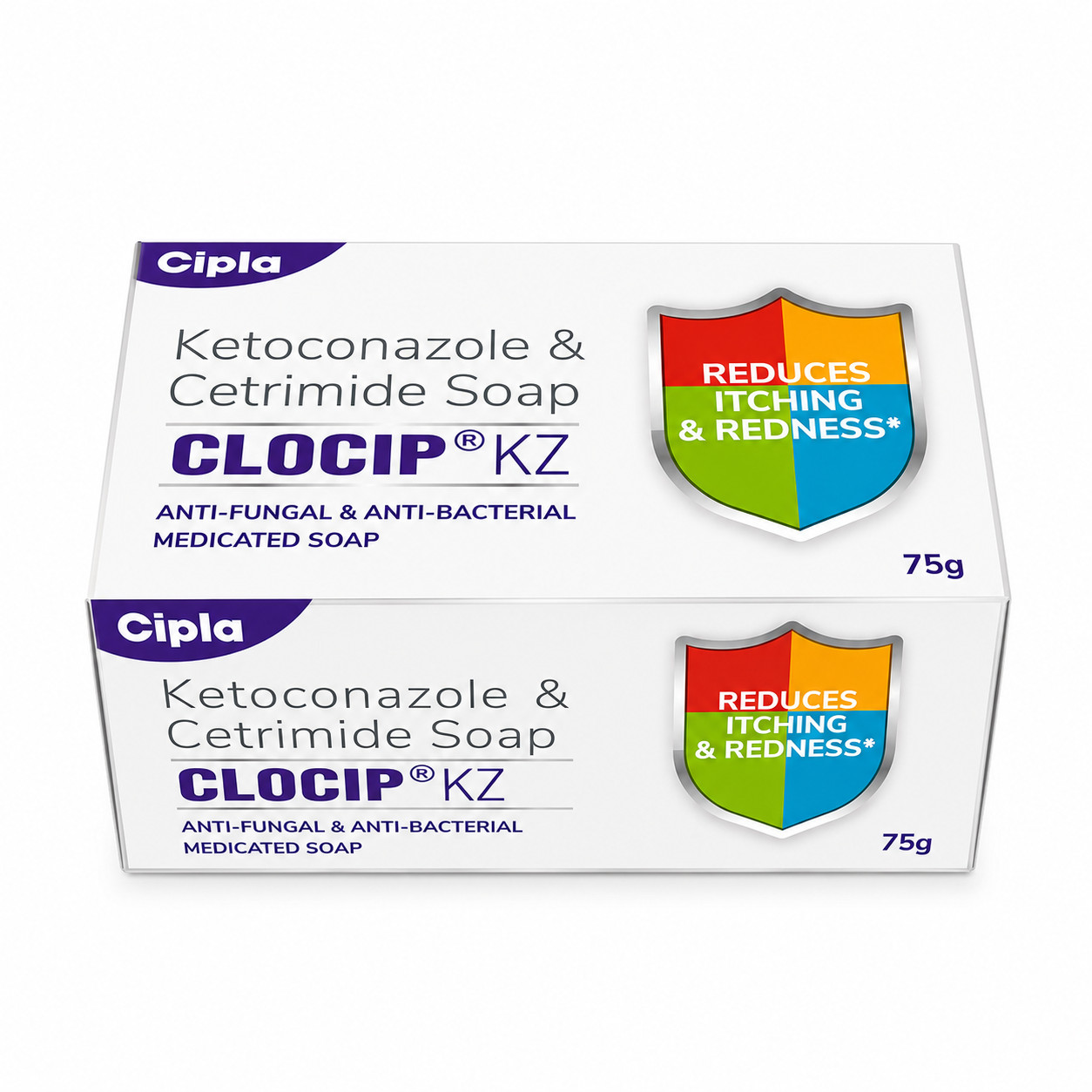 Clocip KZ Soap Pack of 4 Antifungal Itching Relief Medicated Grade 1 Soap
