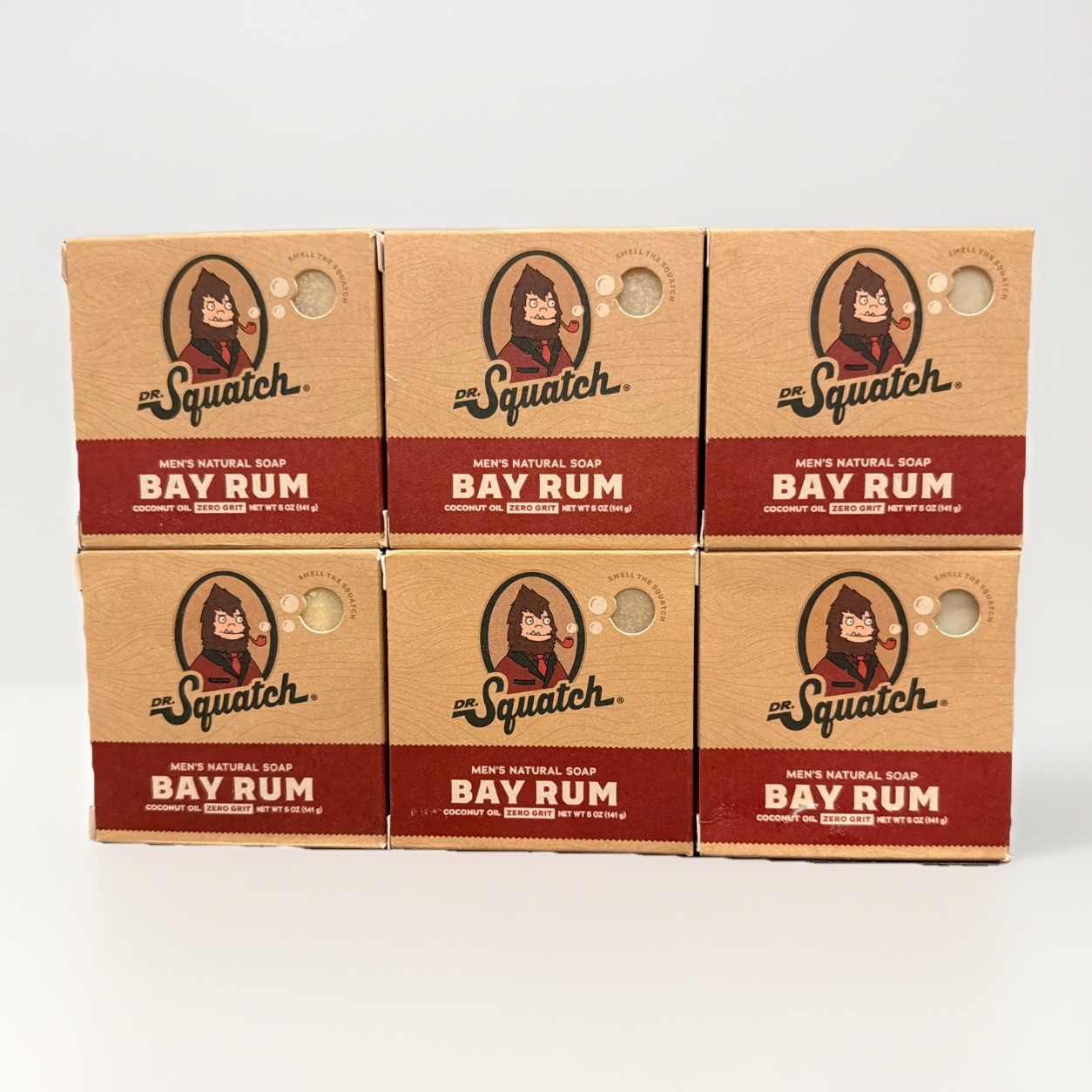 6 Pack: Dr. Squatch Men’s Natural Bar Soap | Bay Rum | Limited Edition | 5 oz