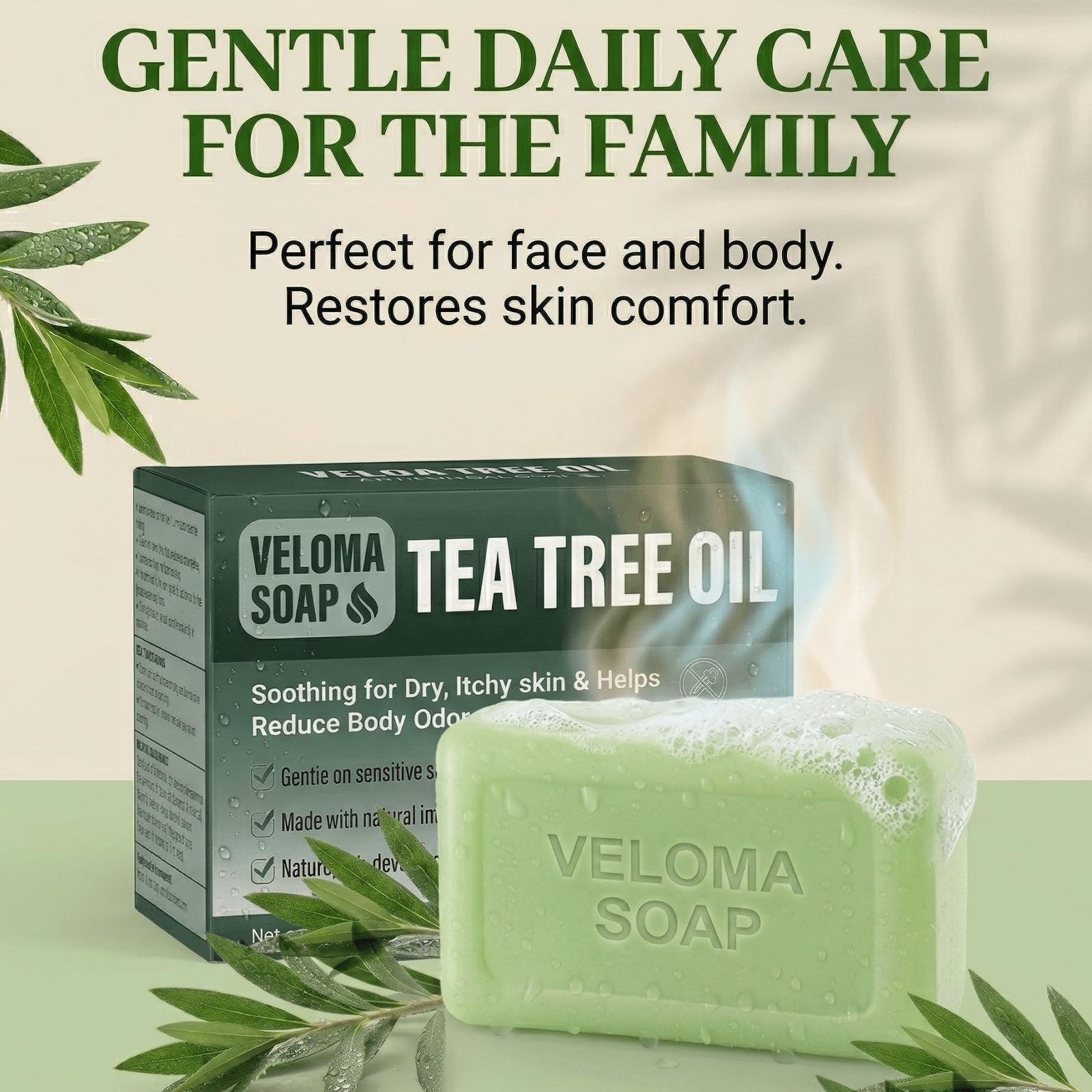 Antifungal Soap with Tea Tree & Eucalyptus – Deep Cleansing & Soothing Care for