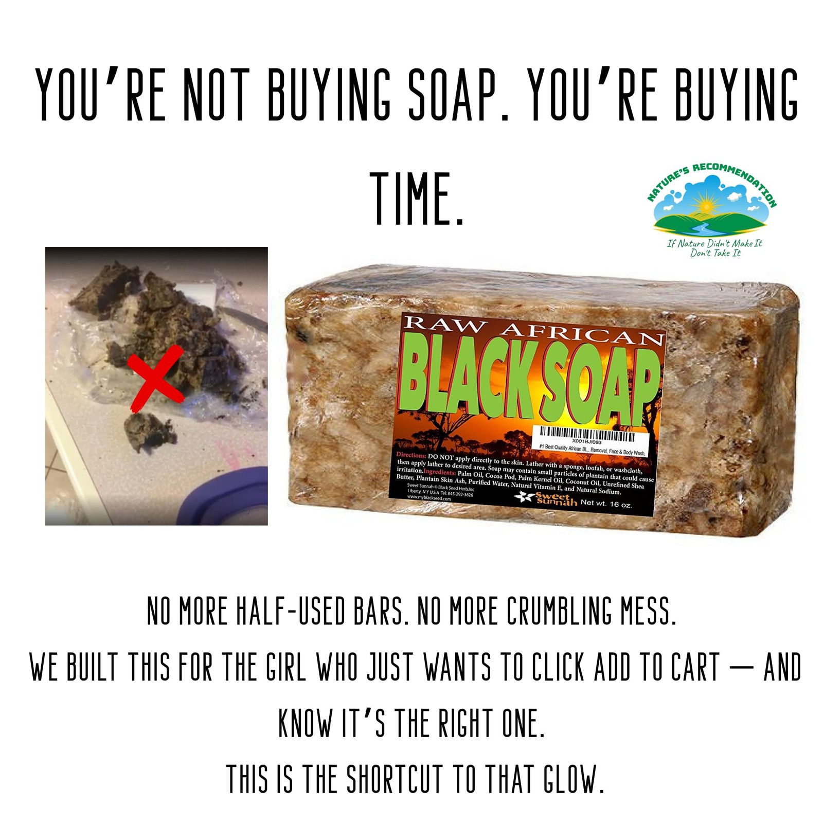 Premium African Black Soap – Pure 1 pound Bulk. Raw Organic Soap for Acne, Dr…