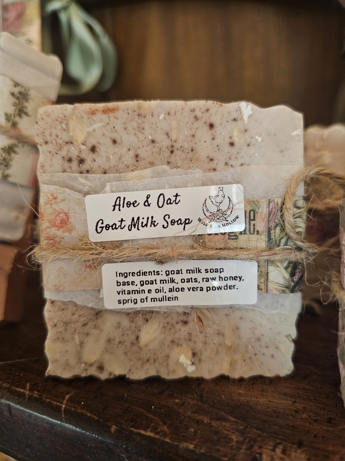 Aloe & Oat Goat Milk Soap, Handmade, Homestead, Rustic, Vitamin E, Raw Honey