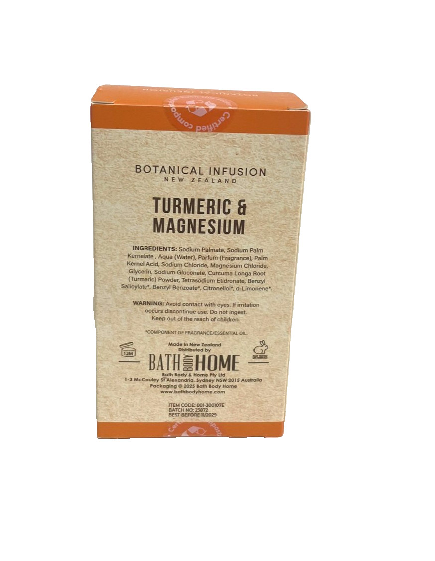 New – Botanical Infusion Turmeric & Magnesium Nourishing Body Soap 10.59oz