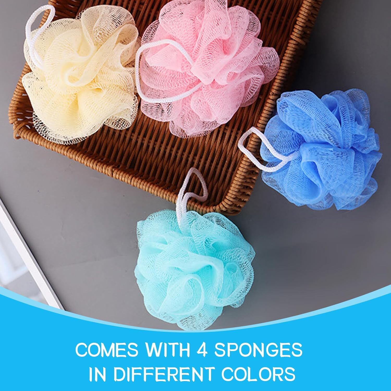 Loofah Sponge Shower Loofahs Bath Sponges Mesh Balls for Multiple Colors