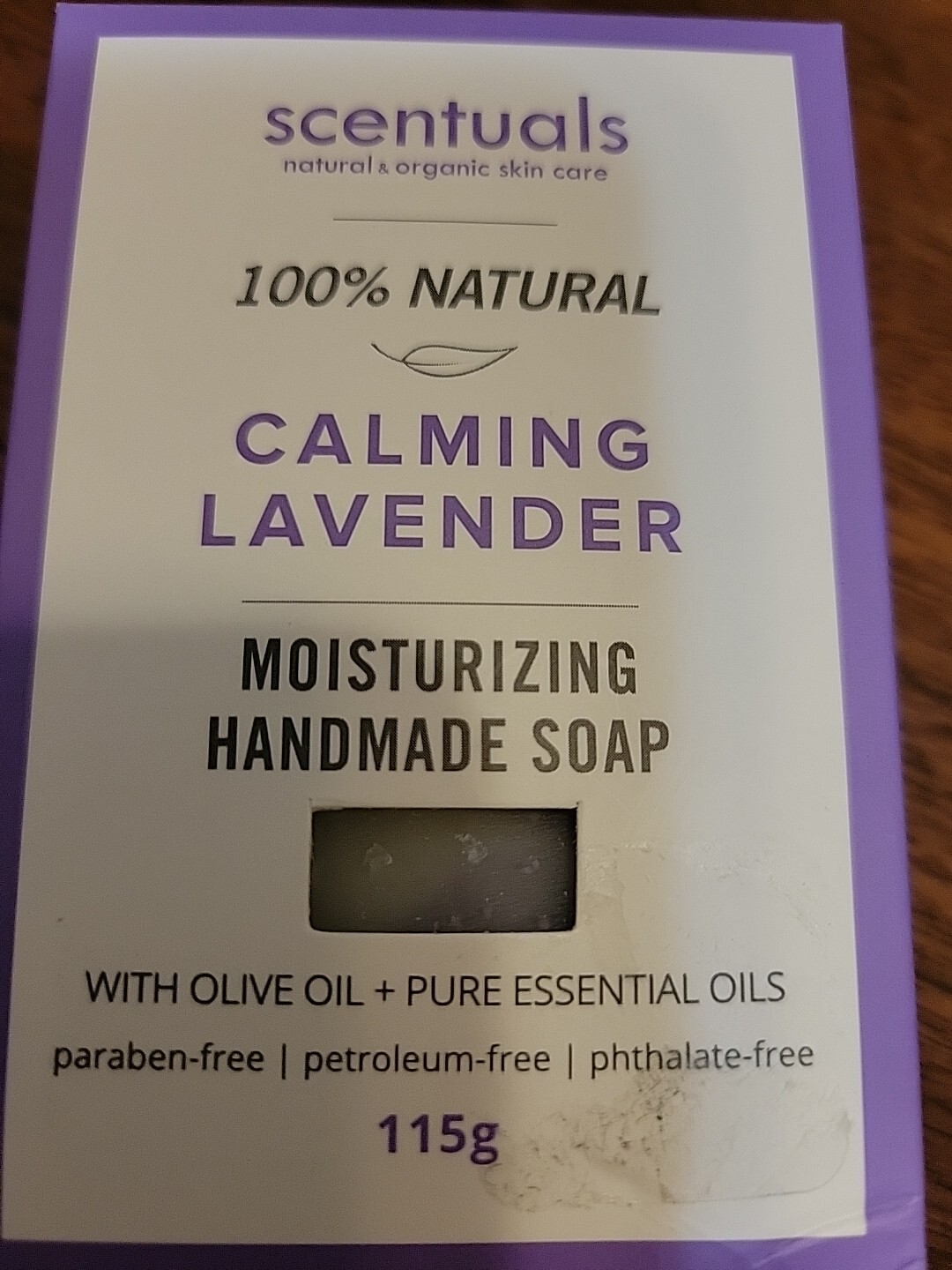 Scentuals Bar Soap 115g – Calming Lavender 100% NATURAL made with Olive Oil