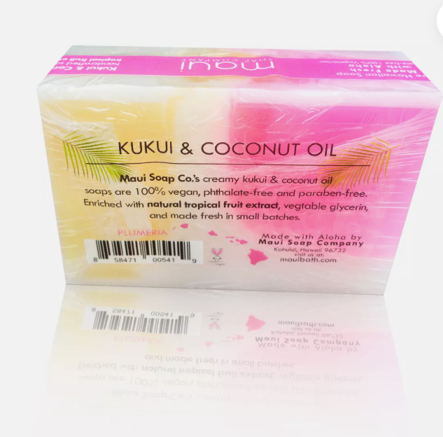 Two bar – Maui Soap Co Plumeria Bar Soap with Kukui & Coconut Oil 6oz