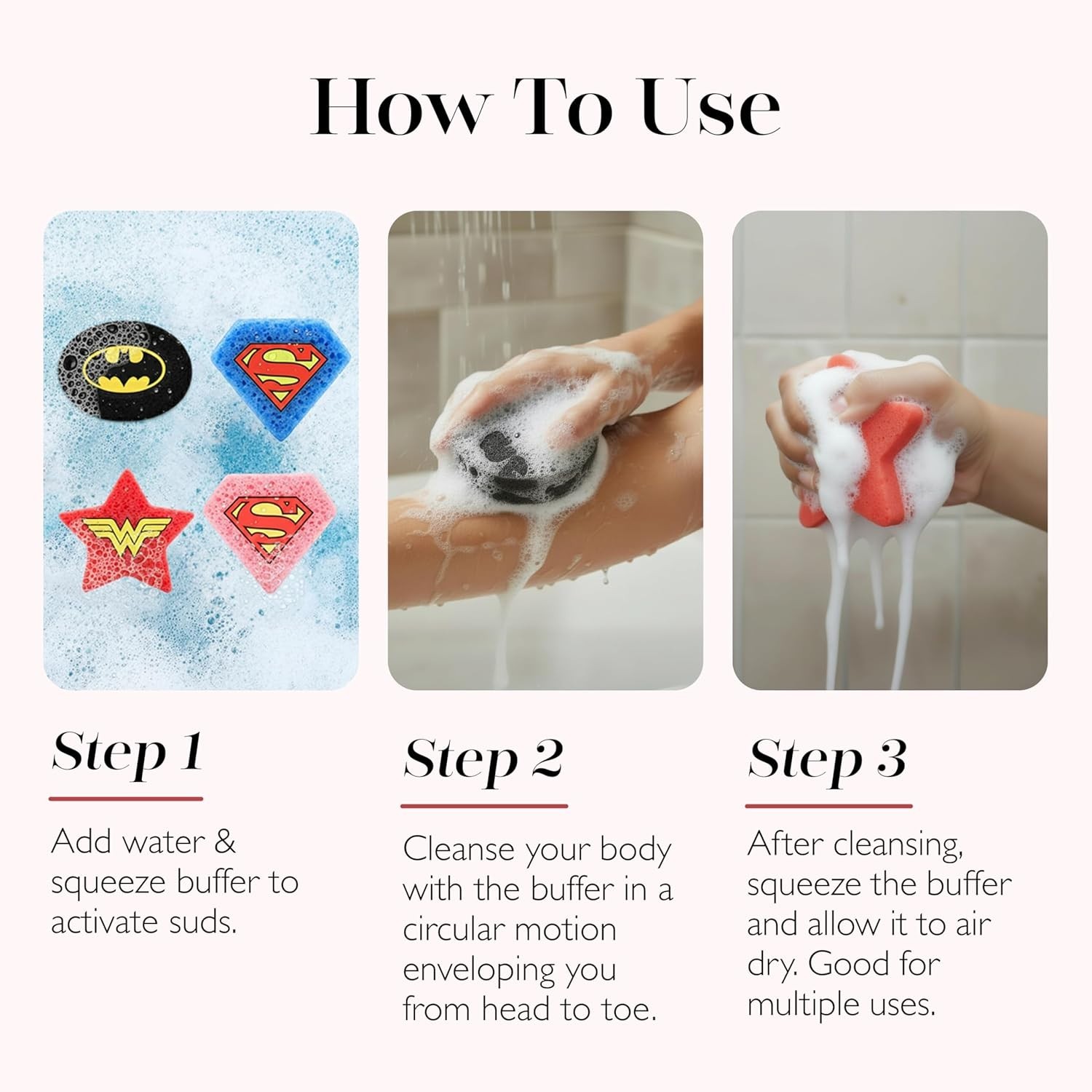 Spongellé Superman Citrus Body Buffer DC Super Hero Collection Body Wash Bar