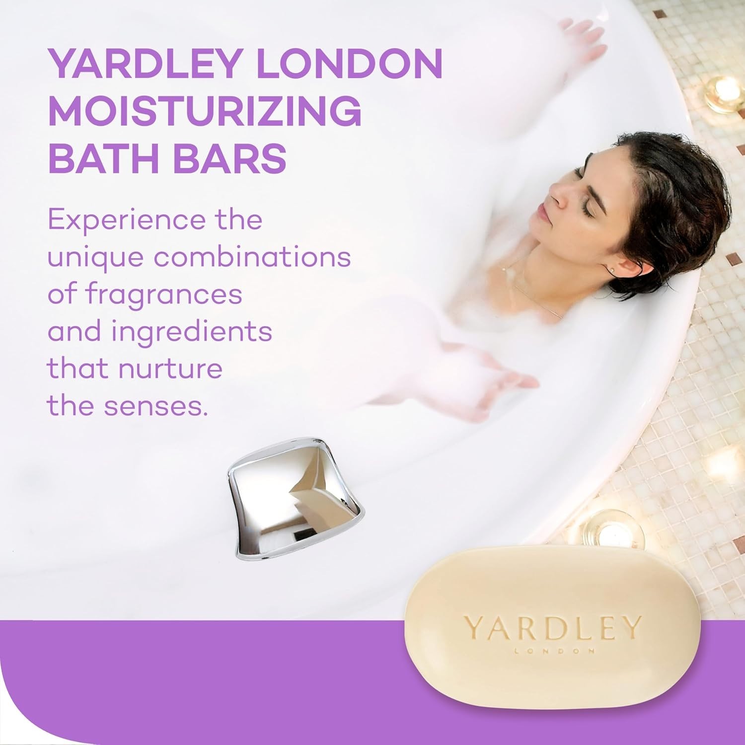 Lavender Essential Oil Bath Bar – 4oz Naturally Moisturizing Soap for Adults