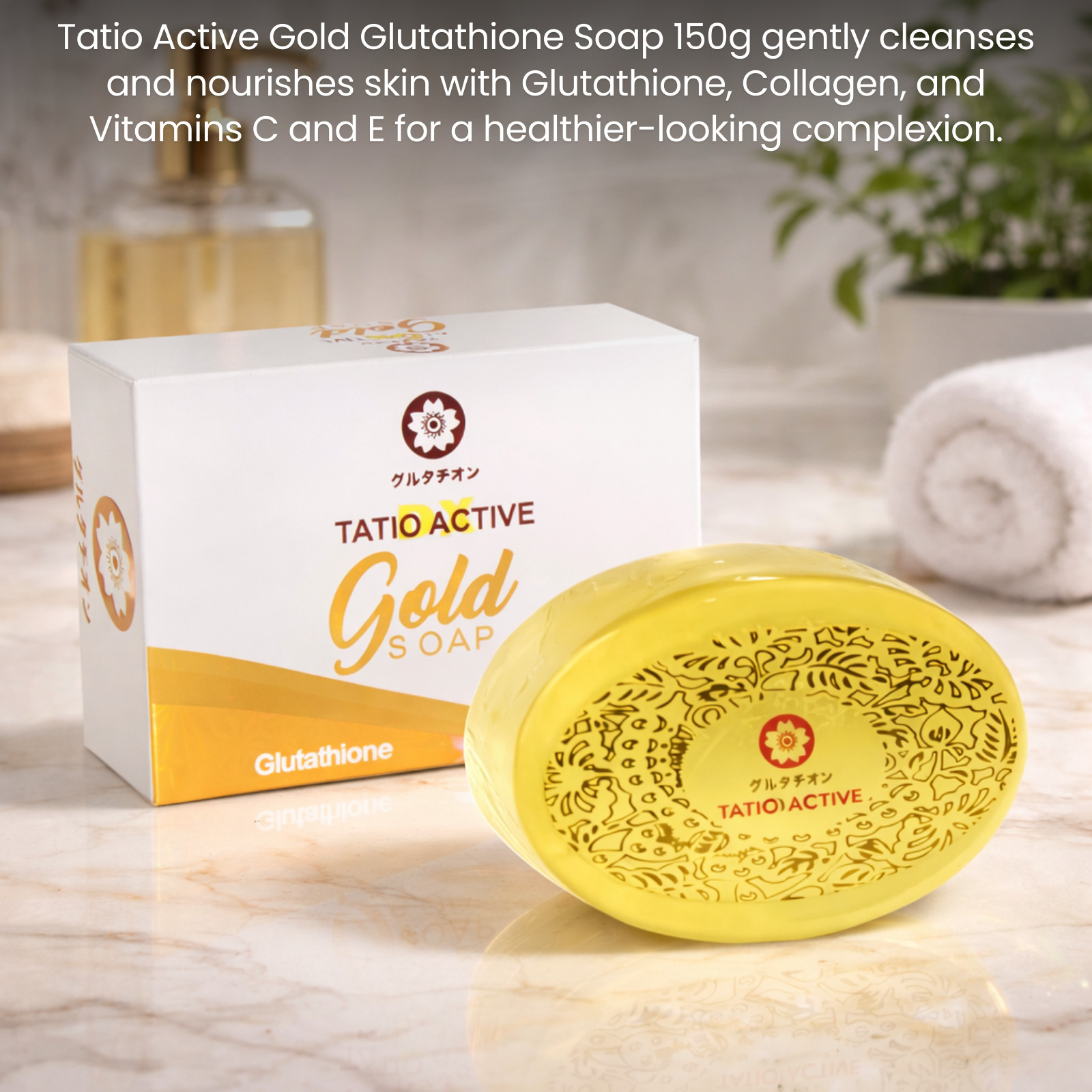 NEW Tatio Active Gold Glutathione Soap 150g – Multi-Use Cleansing Bar