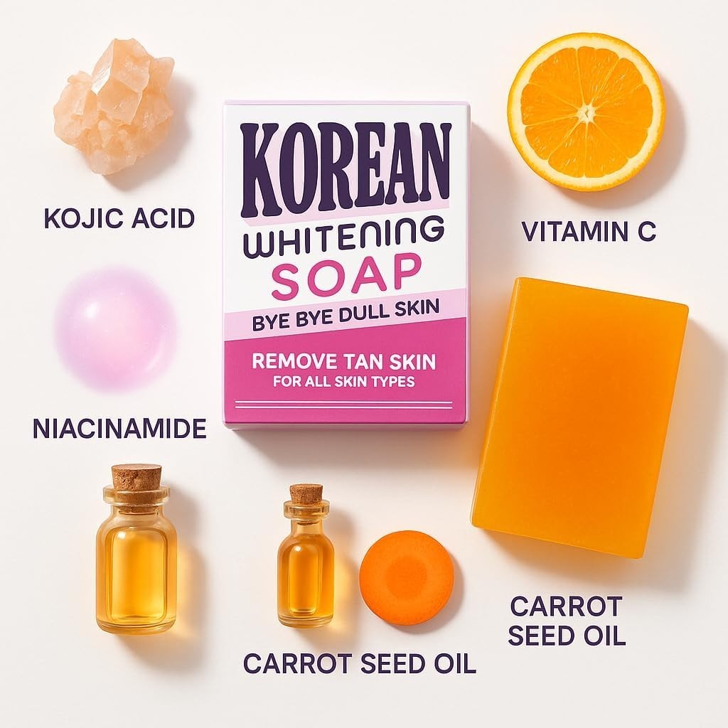 Korean Whitening Soap – Bye Bye Dull Skin, Remove Tanning, Brightening Face & Bo