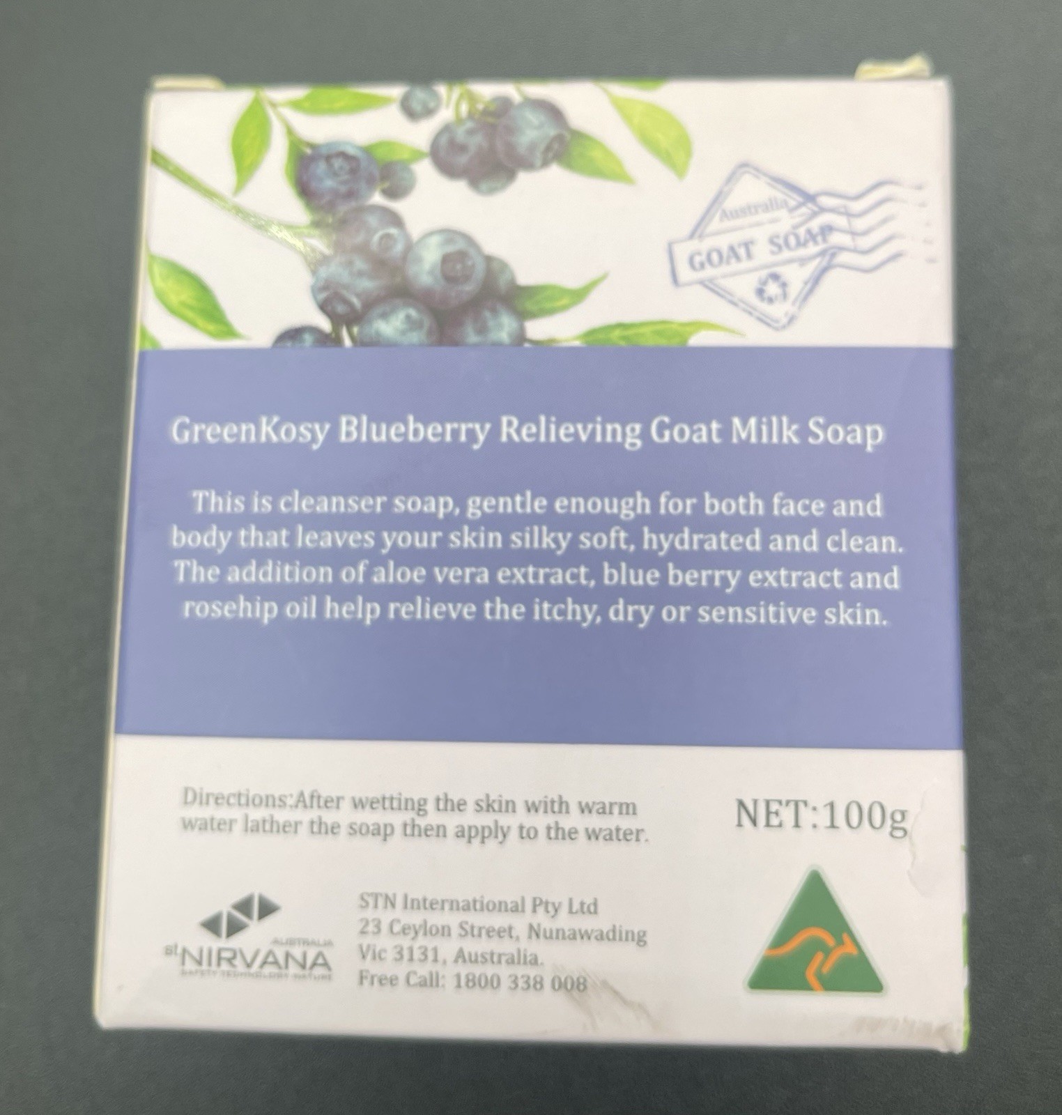 Blueberry Relieving Goat Milk Soap For Itchy Dry Or Sensitive Skin New