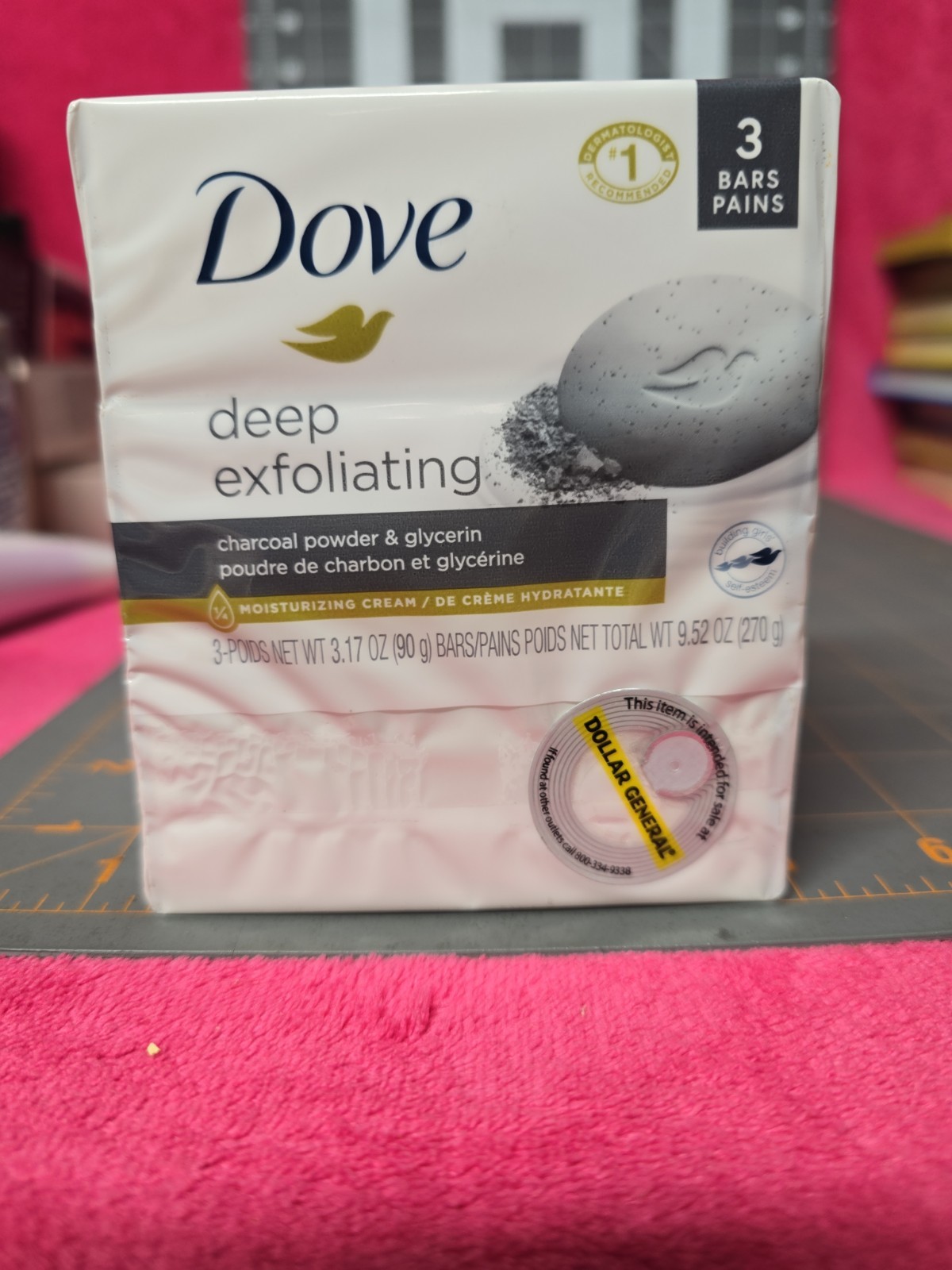 Dove Deep Exfoliating Charcoal Powder & Glycerin Bar Soap 3 Ct 3.17 Oz Each NIPS
