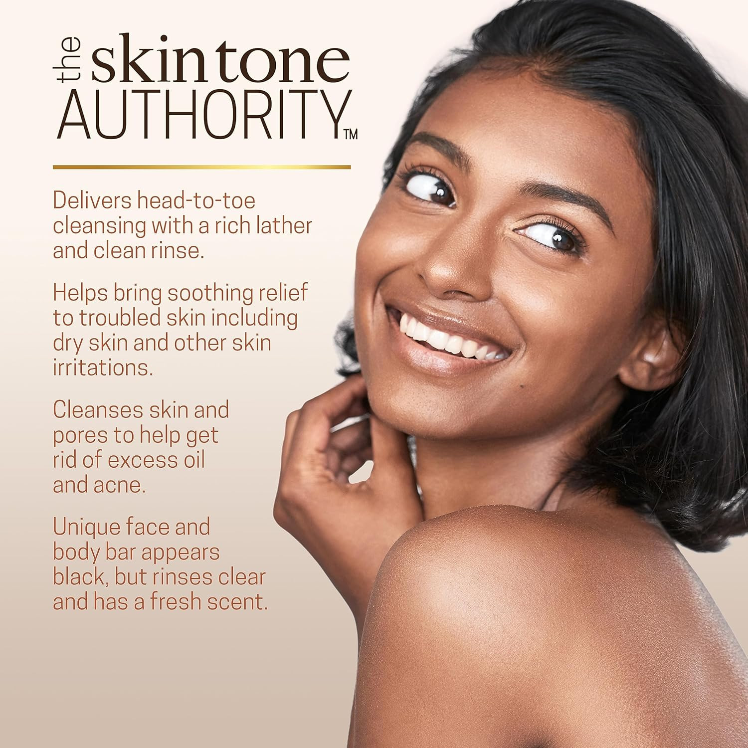 African Black Soap Face & Body Bar, Cleans and Nourishes Skin, Rinses Clear, 5.3