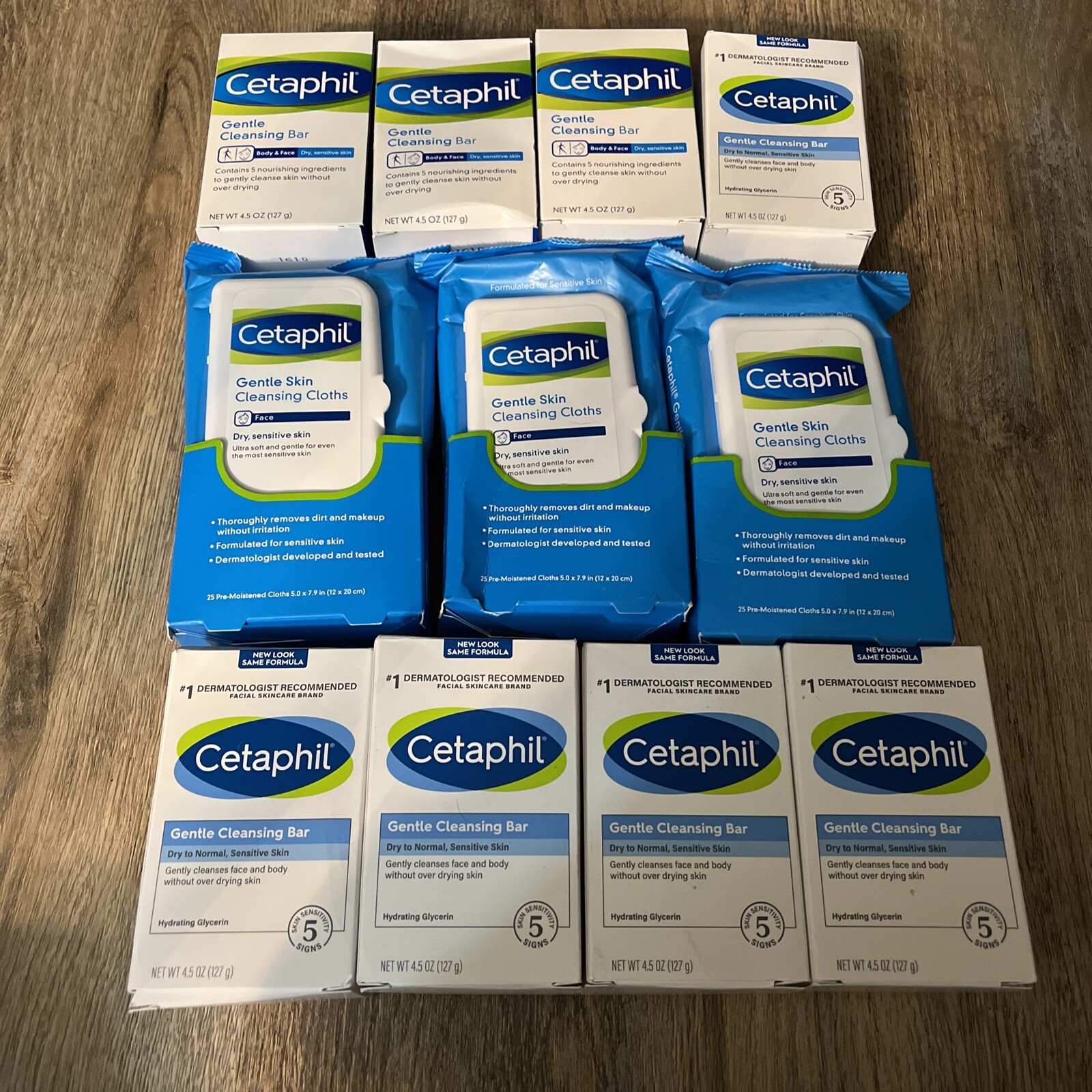 X11 Cetaphil BUNDLE-Gentle Cleansing Bar x8+Gentle Skin Cleansing Cloths x3 pks