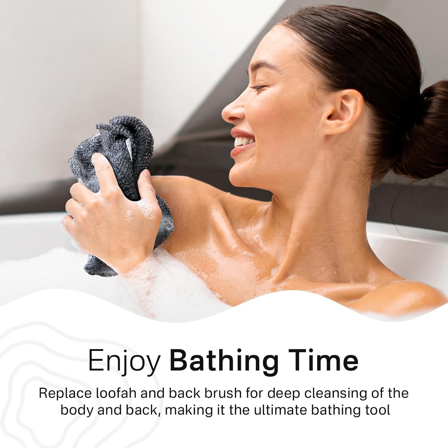 Yiclick Exfoliating Washcloth Towel【3 Pack】- Body Scrubber Black