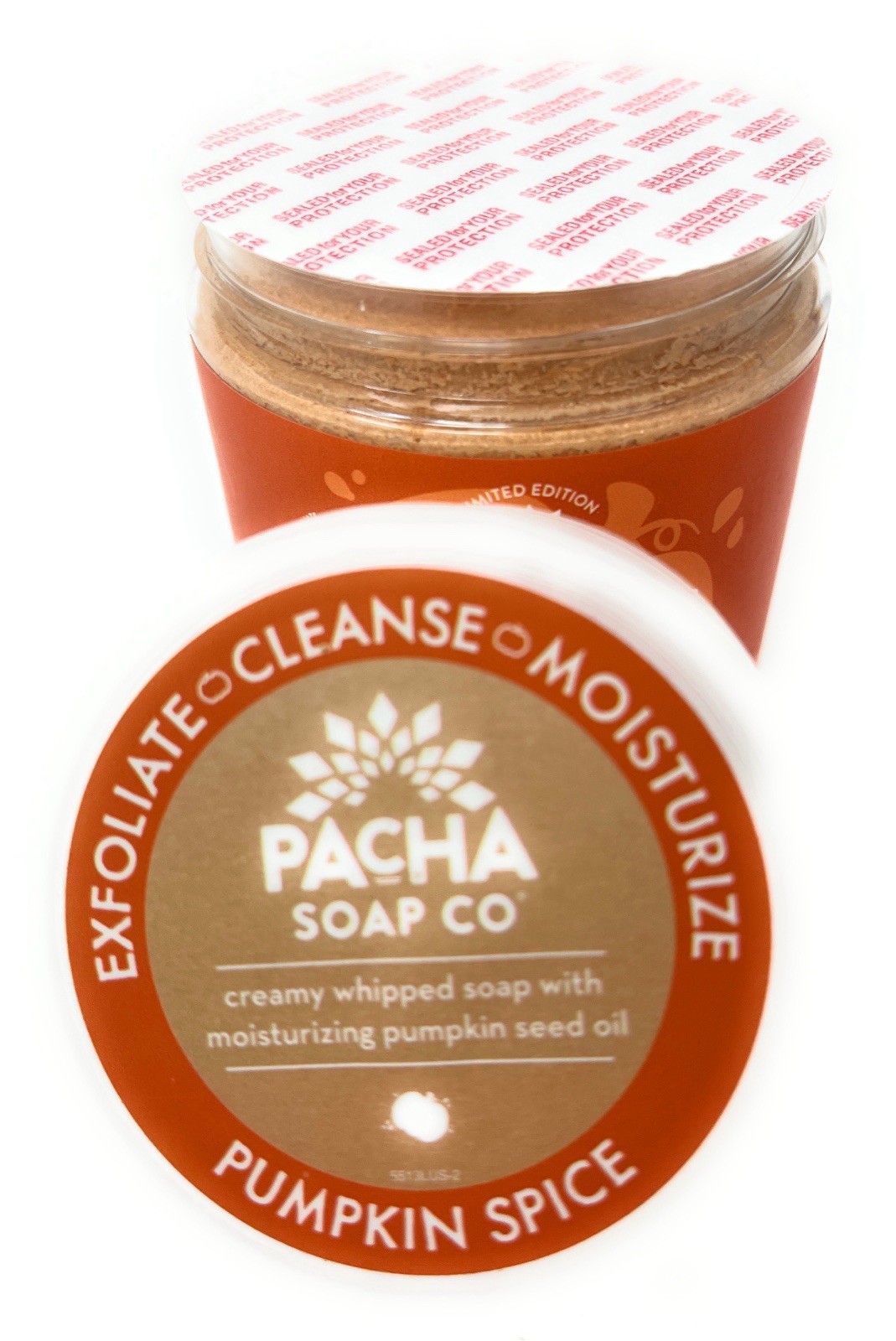 PACHA SOAP Co Pumpkin Spice Whipped Soap Scrub 8 oz & Froth Bath Bomb Bundle