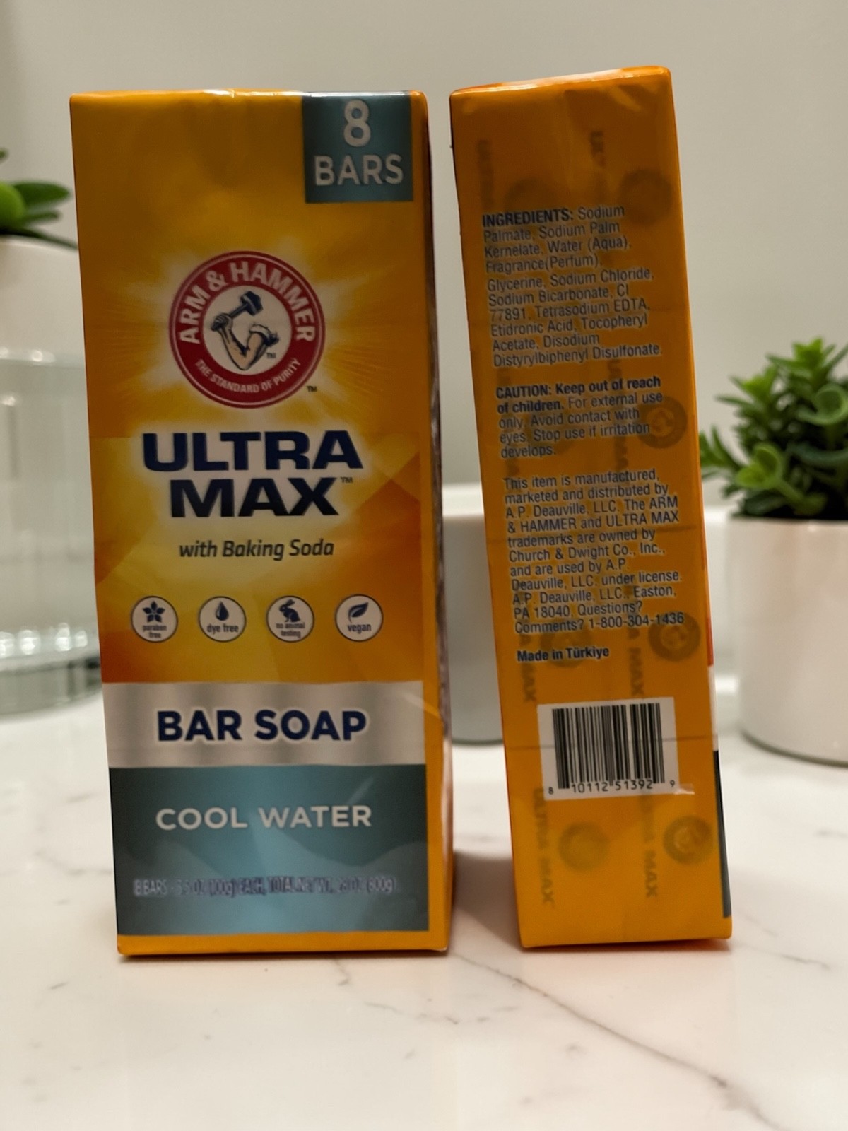 Arm & Hammer Ultra Max Cool Water Bar Soap | 2 x 8 Packs | 3.5 oz Bars