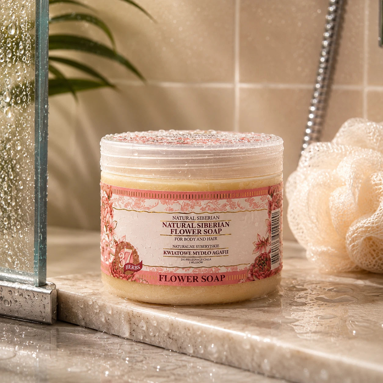 Grandma Agafia Siberian Flower Soap 500ml Herbal Body Hair Wash Honey Propolis