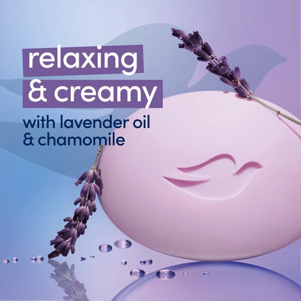 Dove Relaxing Lavender Beauty Bar with Lavender and Chamomile Scent 3.75 Oz