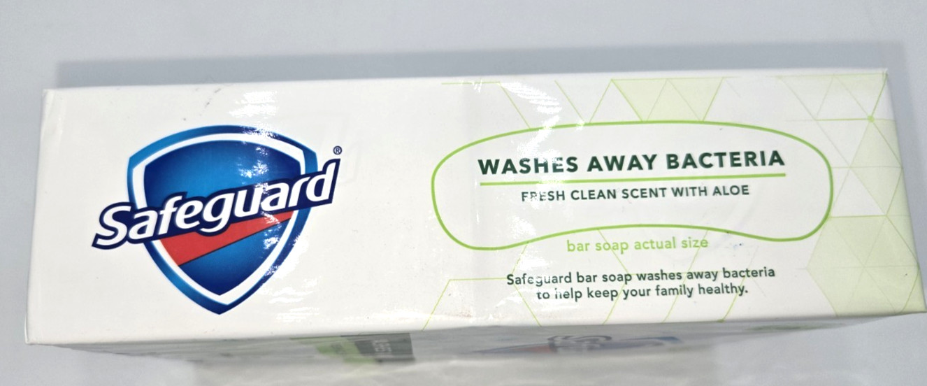Safeguard Bar Soap with Aloe, Fresh Clean Scent, 4 oz, Pack of 8