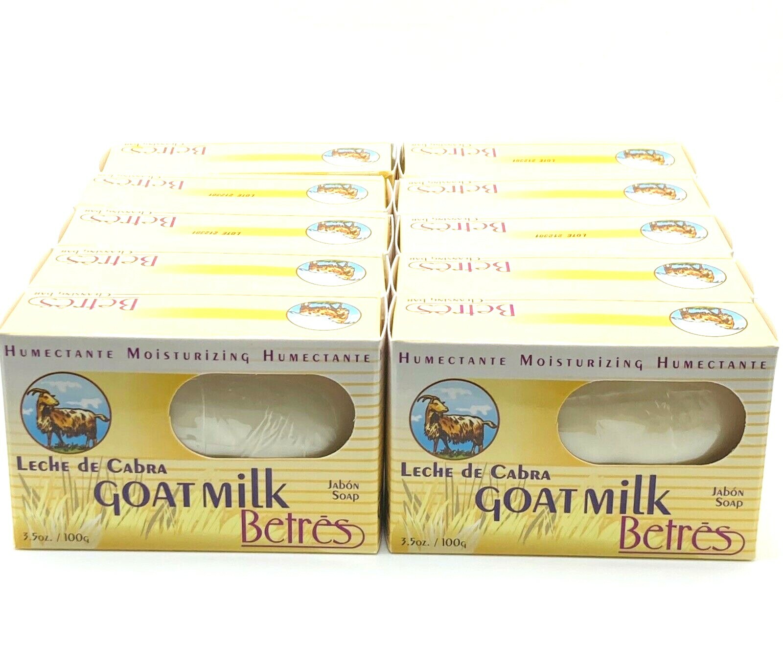 Goat Milk Bar Soap 3.5 oz – Moisturizing Jabon Leche de Cabra (Pack of 10)