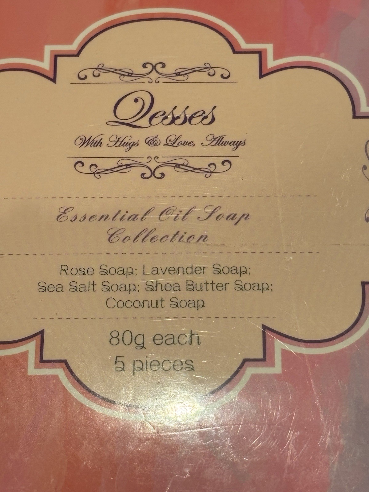Qesses Essential Oil Soap Collection Handmade Heart Shape Set, 5 Scents, 5 x 80g