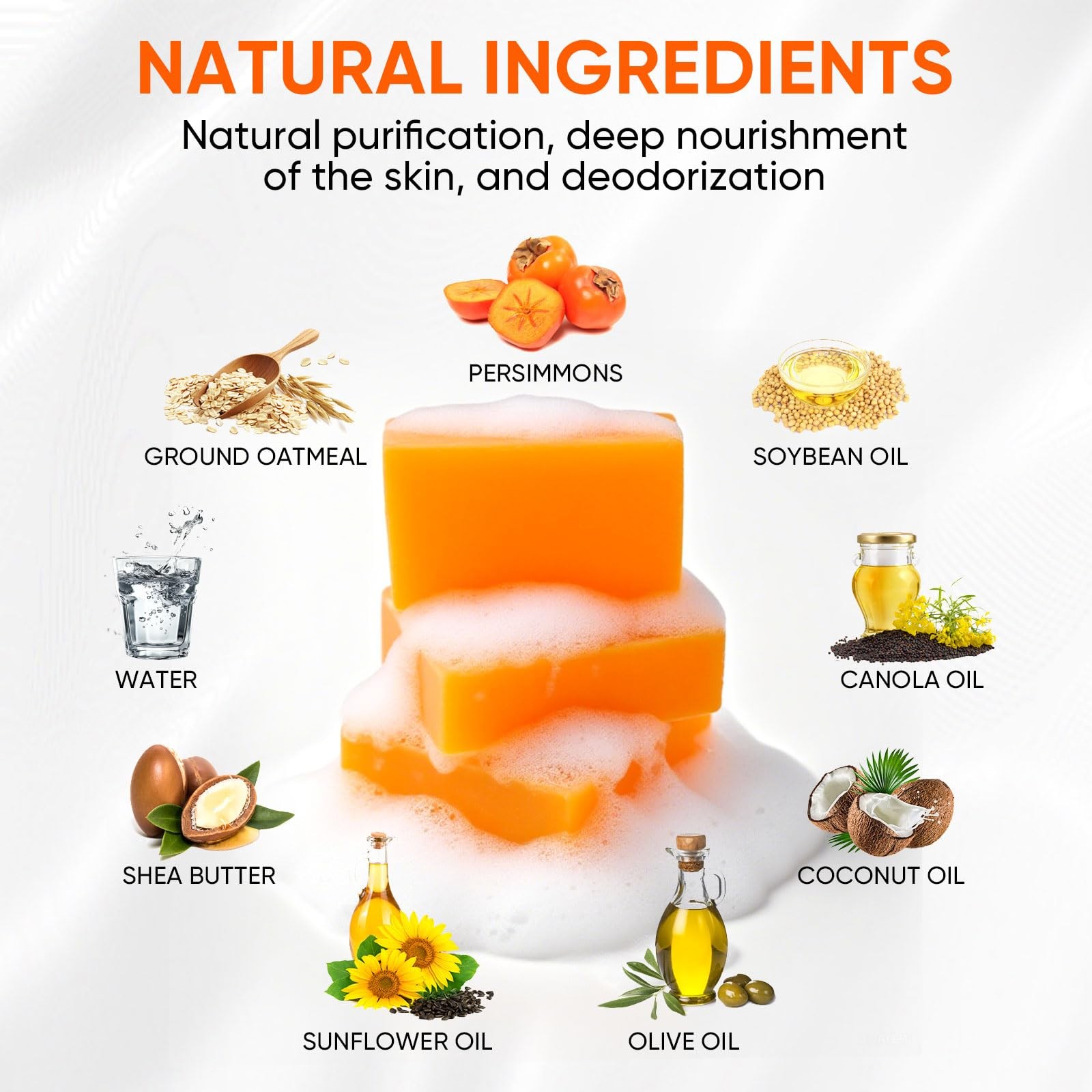 Persimmon Soap Bar for Body Odor Control – Natural Deodorant for All Ages