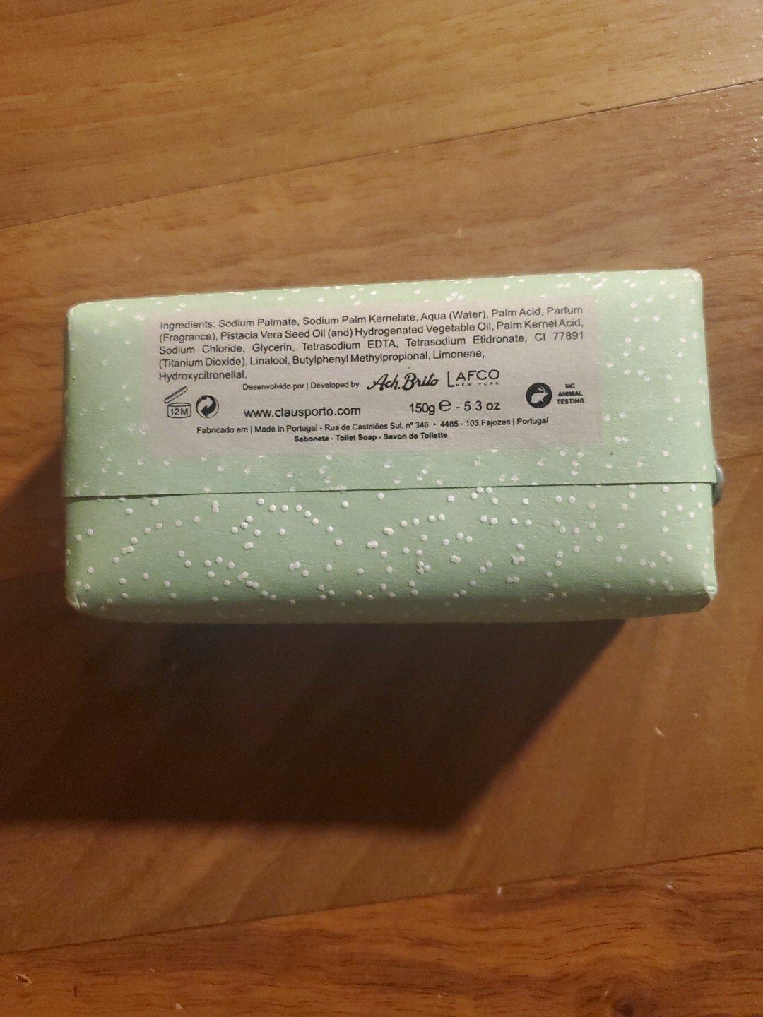 CLAUS PORTO Soap Bar Wax Sealed Spring Lettuce Made In Portugal 5.3 oz