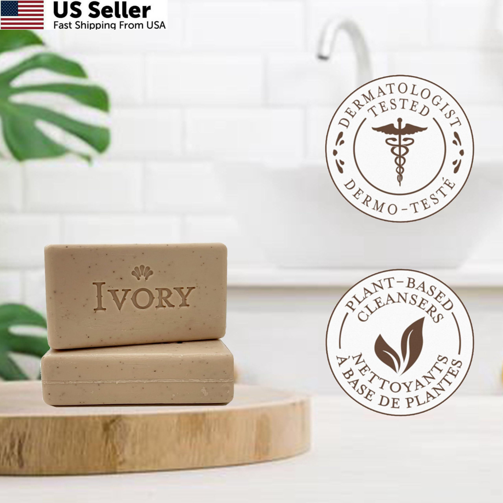 Ivory Exfoliating Bath Bar Soap, Designed for 3.17 Ounce (Pack of 8), Clear