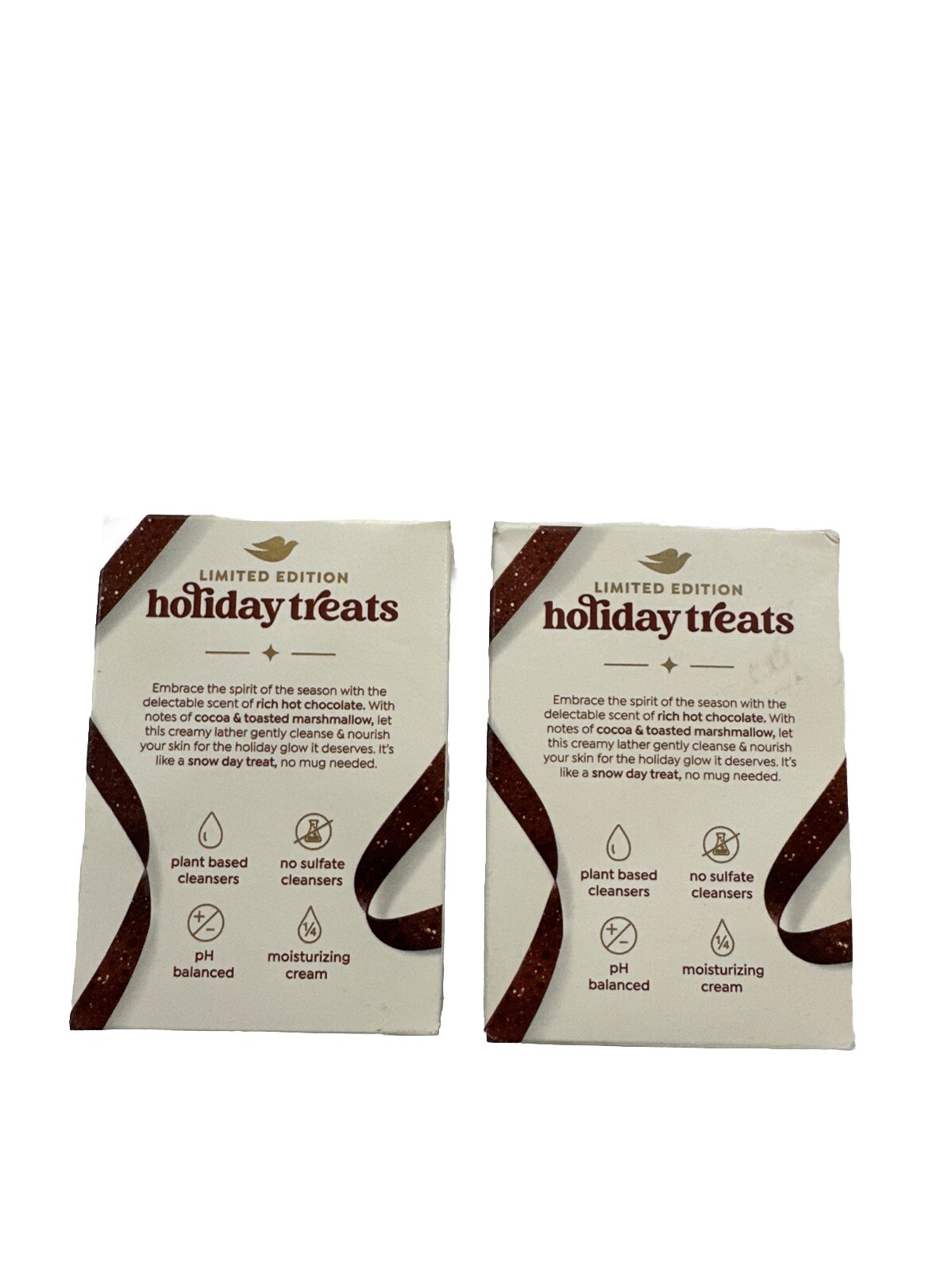 2 Pack! Dove Limited Edition Holiday Treat Bar Soap Hot Cocoa Swirl Scent 5oz