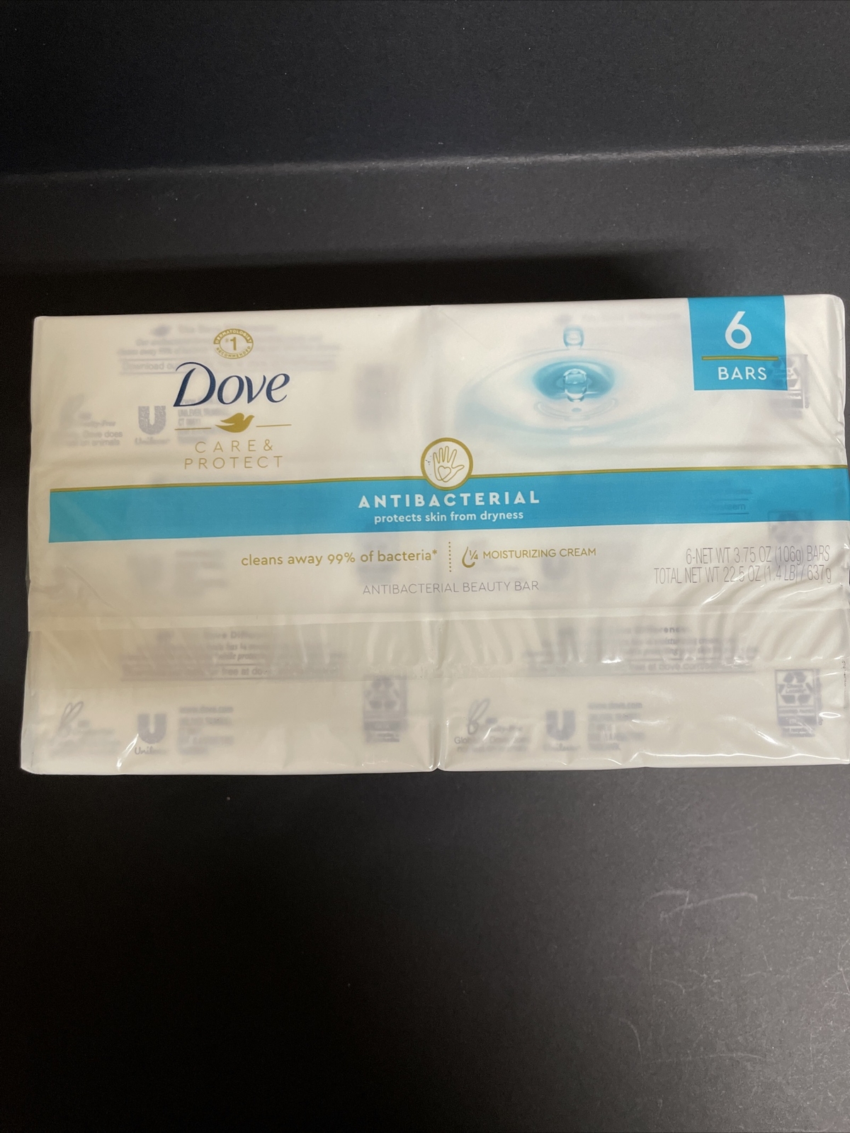 Dove Beauty Soap Antibacterial Protects from Skin Dryness 6ct Exp 8/2025