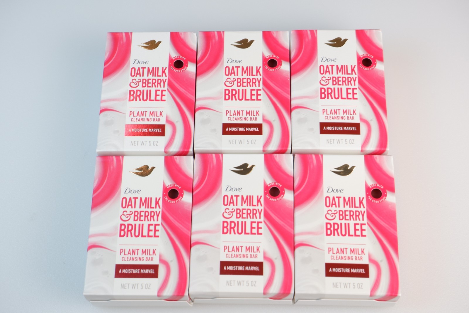 DOVE OAT MILK & BERRY BRULEE PLANT MILK CLEANSING – BAR SOAP 5 oz – Lot of 6