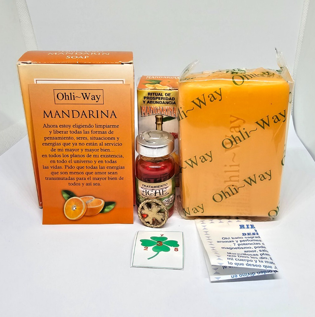 MANDARINA JABON Y EXTRACTO ATRAE BUENA SUERTE FORTUNA DINERO PROSPERIDAD