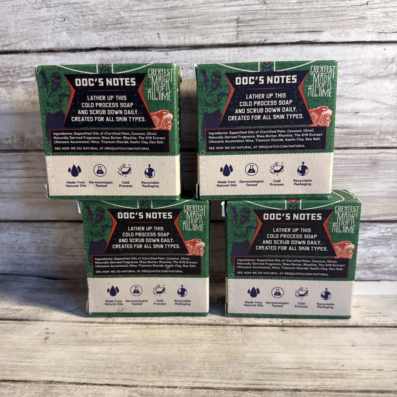 Lot Of 4 Dr. Squatch Limited Edition Mysterio Magic Natural Soap Light Grit