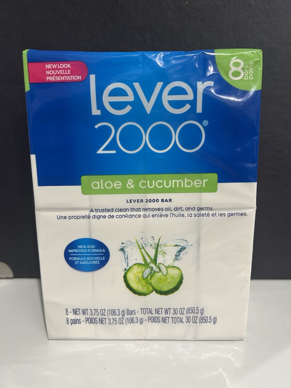 Lever 2000 Aloe Cucumber Bar Soap 4 Ounce Pack of 8 Refreshing Cleanser