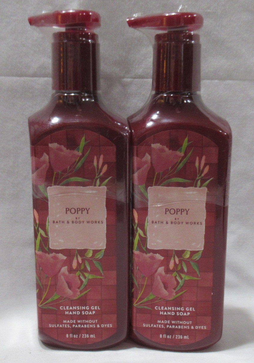 Bath & Body Works Cleansing Gel Hand Soap Lot Set of 2 POPPY
