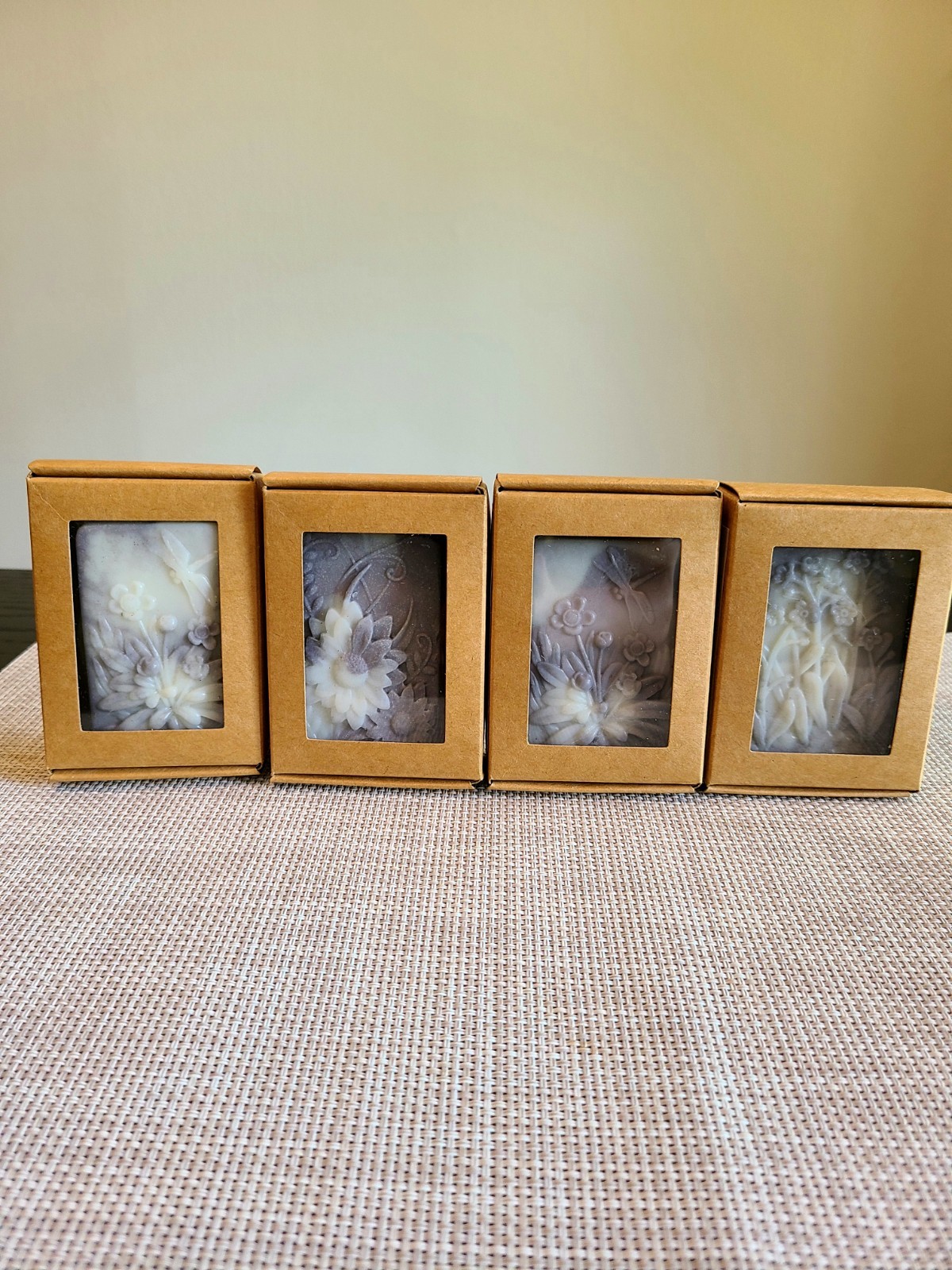 handmade lavender shea butter soap bars (set of 4)