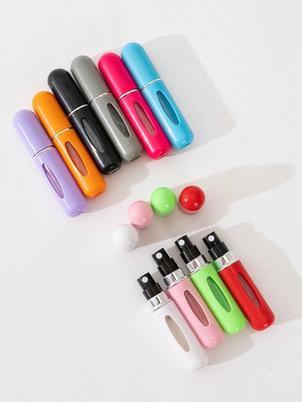 5 Pcs Refillable Travel Portable Perfume Atomizer Bottle Spray Pump Case 5/8 ML